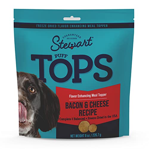 0073101004109 - STEWART FREEZE DRIED DOG FOOD TOPPER, PUFFTOPS, MADE IN USA WITH REAL BACON, HEALTHY, NATURAL, DELICIOUS DOG FOOD TOPPERS FOR PICKY EATERS, BACON AND CHEESE RECIPE, 8 OUNCES, RESEALABLE POUCH