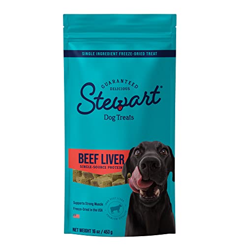 0073101004161 - STEWART FREEZE DRIED DOG TREATS, BEEF LIVER, HEALTHY, NATURAL, SINGLE INGREDIENT, GRAIN FREE DOG TREAT, LIVER TREATS FOR DOGS, 16 OUNCES, RESEALABLE POUCH