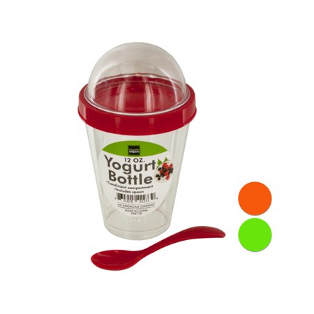 0731015222339 - KOLE HW778 YOGURT CUP WITH TOPPING COMPARTMENT AND SPOON, REGULAR