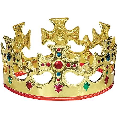 0731084401574 - GOLD PLASTIC JEWELED KING CROWN MAJESTIC GOLD KING'S CROWN MEASURES 22 X 6.5