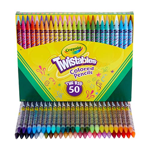 0731093216701 - CRAYOLA TWISTABLES COLORED PENCIL SET (50CT), KIDS ART SUPPLIES, COLORED PENCILS FOR KIDS, CUTE BACK TO SCHOOL SUPPLIES, 4+