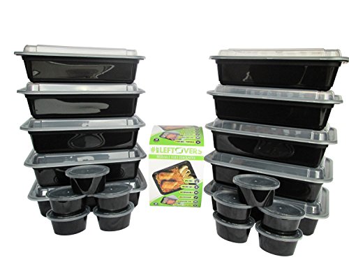 0731236461982 - PREMIUM BUDGET-FRIENDLY DURABLE REUSABLE FOOD CONTAINERS W/ LIDS AND 10 SAUCE CUPS W/ LIDS LEAK-RESISTANT BPA-FREE MICROWAVABLE DISHWASHER SAFE STACKABLE STORAGE MEAL PREP TO-GO CONVENIENCE 10-PACK