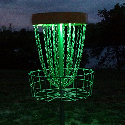 7313806057066 - SET OF 2 LED LIGHTS FOR DISC GOLF BASKET, MULTI COLORED, REMOTE CONTROLLED, WATERPROOF, BASKET NOT INCLUDED