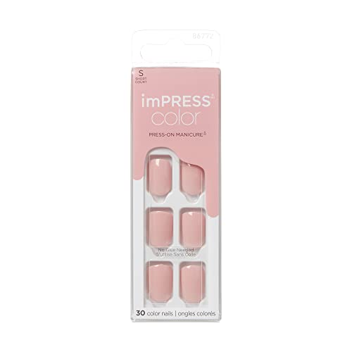 0731509867725 - KISS IMPRESS COLOR PRESS-ON NAILS POLISH-FREE MANICURE SET, ‘DOLCE PINK’, 30 CHIP-PROOF, SMUDGE-PROOF FAKE NAILS