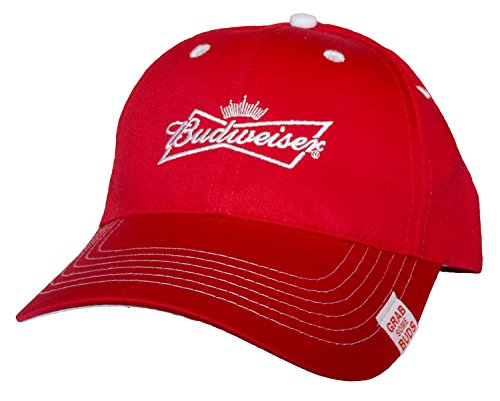 0731525500415 - BUDWEISER BASEBALL HAT CAP RED ONE SIZE GRAB SOME BUDS