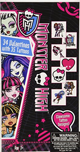 0073168525081 - MONSTER HIGH 34 VALENTINES WITH 35 TATTOOS