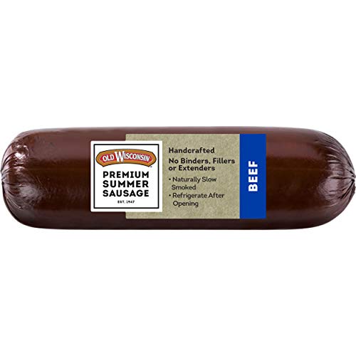0073170800374 - OLD WISCONSIN PREMIUM SUMMER SAUSAGE, 100% NATURAL MEAT, CHARCUTERIE, READY TO EAT, HIGH PROTEIN, LOW CARB, KETO, GLUTEN FREE, BEEF FLAVOR, 8 OUNCE
