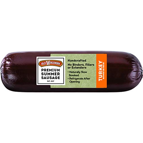 0073170800381 - OLD WISCONSIN PREMIUM SUMMER SAUSAGE, 100% NATURAL MEAT, CHARCUTERIE, READY TO EAT, HIGH PROTEIN, LOW CARB, KETO, GLUTEN FREE, TURKEY FLAVOR, 8 OUNCE