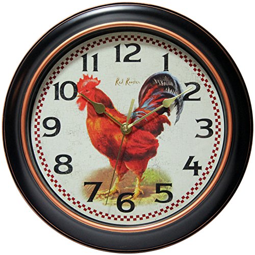 0731742014870 - INFINITY INSTRUMENTS RED ROOSTER SILENT SWEEP 12 INCH WALL CLOCK