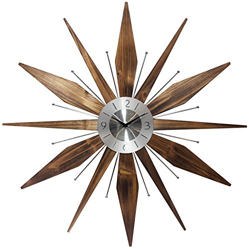 0731742152015 - INFINITY INSTRUMENTS 2016 NEW ARRIVAL UTOPIA 30 INCH REAL WOOD, MID-CENTURY, RETRO, VINTAGE WALL CLOCK