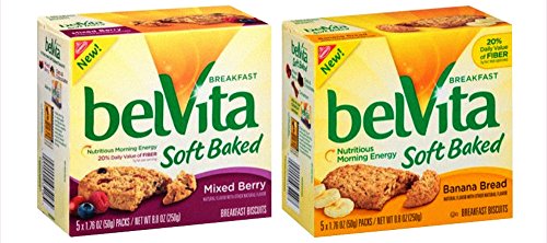 0731840247514 - BELVITA SOFT BAKED BANANA BREAD AND MIXED BERRY BREAKFAST BISCUITS BUNDLE (2 BOXES TOTAL)