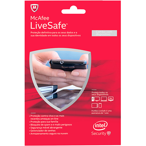 0731944674308 - ANTIVÍRUS MCAFEE LIVE SAFE 2015 BR CARD - PC ATTACH