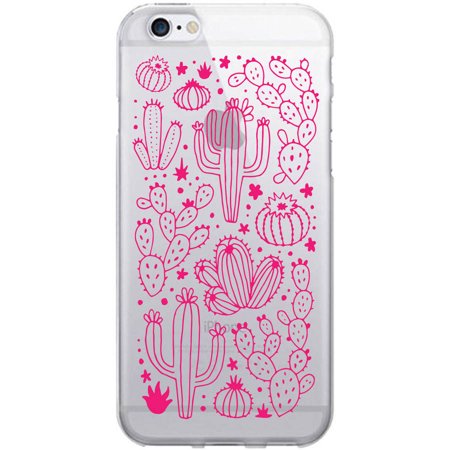 0731969586341 - IPHONE 6/6S CLEAR CASE - DESERT CACTI - PINK