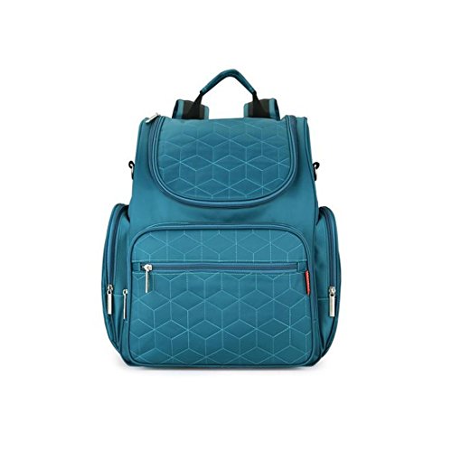 0732059981183 - NEW CLASSIC TRAVEL BACKPACK DIAPER BAGS WITH CHANGING PAD, STROLLER STRAPS MULTIFUNCTION MUMMY BABY BAG(PEACOCK GREEN)