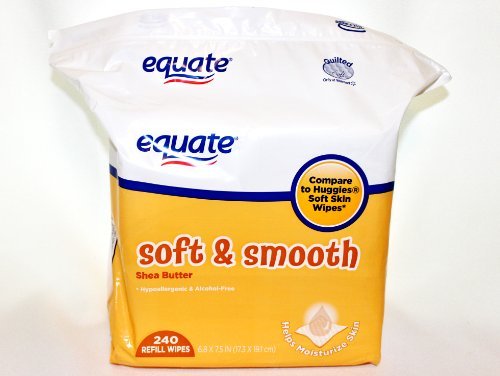 0732066812432 - EQUATE SOFT & SMOOTH SHEA BUTTER BABY WIPES REFILL 240 COUNT