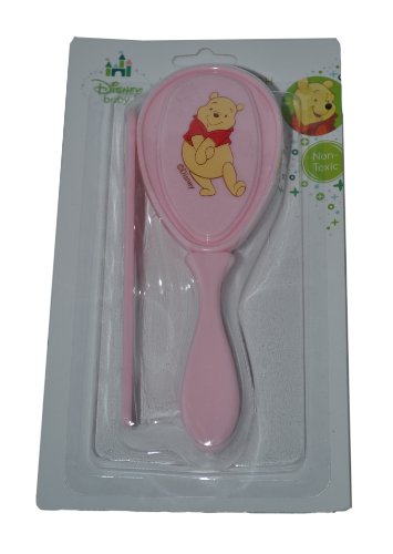 0732066961741 - WINNIE THE POOH CHARACTER 2PC BABY BRUSH AND COMB SET (POOH PINK)