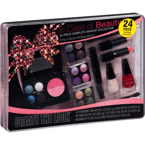 0732066989738 - THE COLOR WORKSHOP IN CASE OF BEAUTY COMPLETE MAKEUP COLLECTION GIFT SET, 24 PC - INCLUDES BONUS COMPACT WITH MIRROR & TRAVEL CASE!