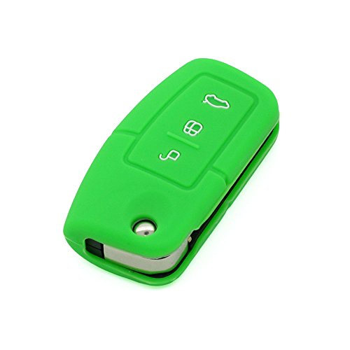 0732130903097 - DSP SILICONE COVER SKIN JACKET FIT FOR FORD 3 BUTTON FLIP REMOTE KEY CV3701 GREEN
