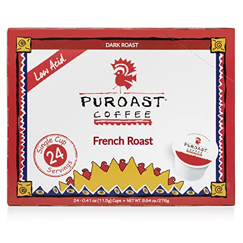0732148222005 - PUROAST LOW ACID COFFEE SINGLE-SERVE PODS, FRENCH ROAST, HIGH ANTIOXIDANT, COMPATIBLE WITH KEURIG 2.0 COFFEE MAKERS, 24 COUNT