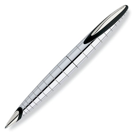 0073228067995 - CROSS VERVE RADIAL CHROME BALLPOINT PEN WITH CHARCOAL TONE ACCENTS
