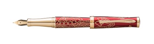0073228116716 - CROSS 2014 YEAR OF THE HORSE SPECIAL EDITION COLLECTION, IMPERIAL RED LACQUER, FOUNTAIN PEN WITH MEDIUM 18 KARAT GOLD NIB (AT0316-16MD)