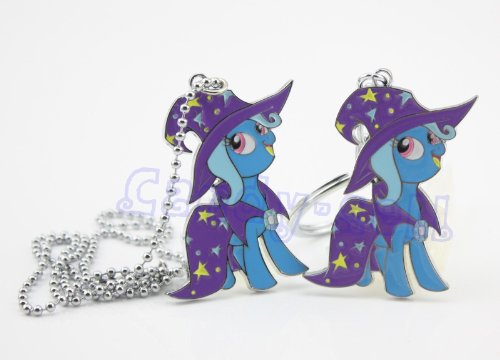 0732341192556 - MY LITTLE PONY FRIENDSHIP IS MAGIC TRIXIE CHARM CUTE NECKLACE & KEYCHAIN/KEYRING