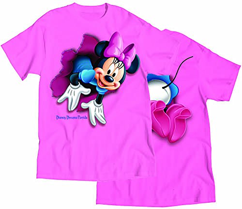7324090008474 - DISNEY MINNIE MOUSE 'POP OUT' FRONT & BACK WOMENS T SHIRT TOP - PINK XL