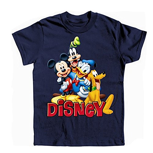 7324090077494 - DISNEY MICKEY MOUSE CLASSIC TRIO LITTLE BOY OR GIRLS T SHIRT TOP - NAVY BLUE M