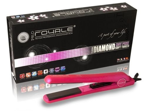 0732773684872 - ROYALE HOT PINK DIAMOND COLLECTION CLASSIC HAIR STRAIGHTENER 176°F TO 450°F WITH 100% CERAMIC PLATES