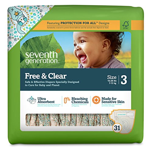 0732913441181 - SEVENTH GENERATION FREE & CLEAR SENSITIVE SKIN BABY DIAPERS, VALUE PACK, ANIMAL