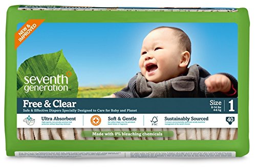 0732913441341 - SEVENTH GENERATION FREE AND CLEAR SENSITIVE SKIN BABY DIAPERS, ORIGINAL UNPRINTE