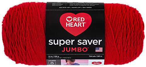 0733086100110 - RED HEART E302B.0319 SUPER SAVER JUMBO YARN, CHERRY RED