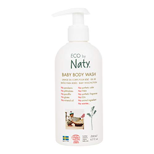 7330933245609 - ECO BY NATY, BABY BODY WASH, ORGANIC PLANT-BASED INGREDIENTS WITH 0% PERFUME, HYPOALLERGENIC AND DERMATOLOGICALLY TESTED, 200 ML BOTTLE