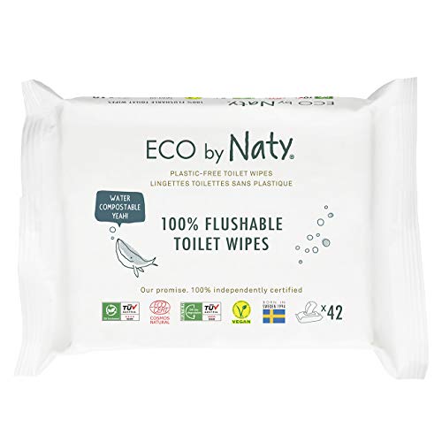 7330933252072 - ECO BY NATY FLUSHABLE BABY WIPES, 504 COUNT (12 PACKS OF 42) PLANT BASED COMPOSTABLE WIPES. 0% PLASTIC. NO NASTY CHEMICALS.