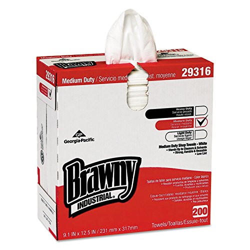 0073310293165 - GEORGIA-PACIFIC 29316 BRAWNY INDUSTRIAL LIGHT WEIGHT HEF DISPOSABLE SHOP TOWEL (PACK OF 200)