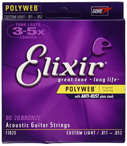0733132110254 - ELIXIR® STRINGS ACOUSTIC 80/20 BRONZE GUITAR STRINGS WITH POLYWEB® COATING