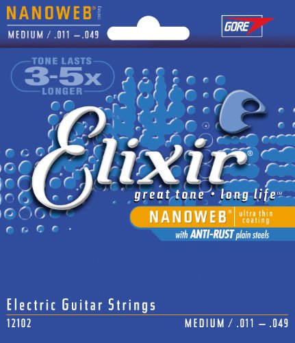 0733132121021 - ELIXIR® STRINGS ELECTRIC GUITAR STRINGS WITH NANOWEB® COATING, MEDIUM (.011-.049)