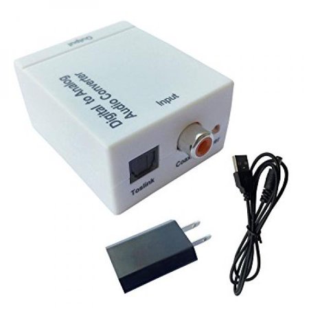 0733180334459 - TOSLINK RCA DIGITAL OPTICAL SIGNAL COAXIAL TO ANALOG AUDIO CONVERTER ADAPTER Y