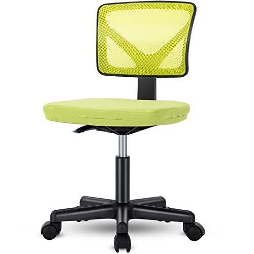 0733257268076 - SWEETCRISPY DESK CHAIR, ARMLESS OFFICE CHAIR, COMPUTER CHAIR, SMALL HOME OFFICE CHAIRS LOW-BACK MESH CHAIR TASK CHAIR SWIVEL ROLLING CHAIR NO ARMS FOR SMALL SPACE WITH LUMBAR SUPPORT, GREEN