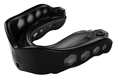 0733313034935 - SHOCK DOCTOR GEL MAX CONVERTIBLE MOUTH GUARD, BLACK, ADULT