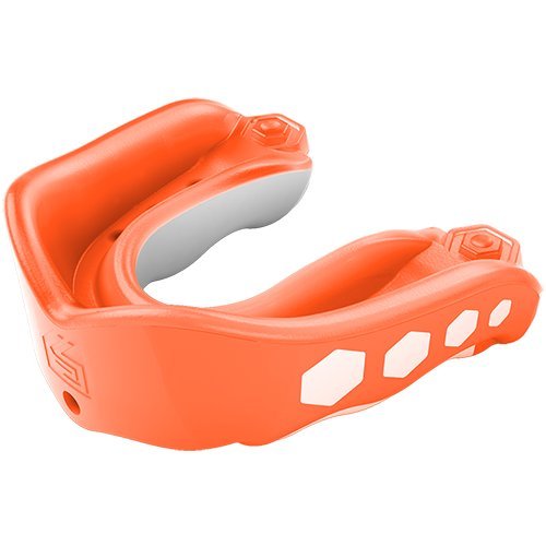 0733313035154 - SHOCK DOCTOR GEL MAX FLAVOR FUSION CONVERTIBLE MOUTH GUARD, ORANGE, ADULT
