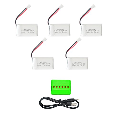 0733520343868 - OBBEY® 5PCS 3.7V 850MAH 25C LIPO BATTERY WITH X5 CHARGER FOR SYMA X5A X5C X5C-1 X5SC X5SW CX-30W RC QUADCOPTER FREE SHIPPING