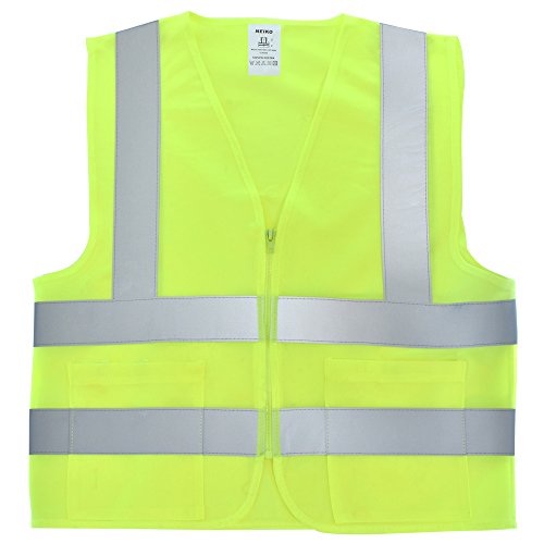 7336117877796 - NEIKO 53962A HIGH VISIBILITY SAFETY VEST WITH 2 POCKETS, ANSI / ISEA STANDARD | COLOR NEON YELLOW | SIZE L