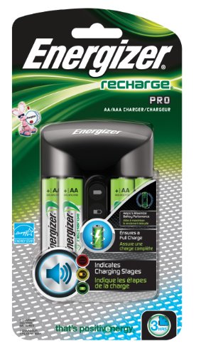 7337331850916 - ENERGIZER RECHARGE PRO CHARGER WITH 4 AA NIMH RECHARGEABLE BATTERIES (INCLUDED) AND ENHANCED CHARGING ALERTS