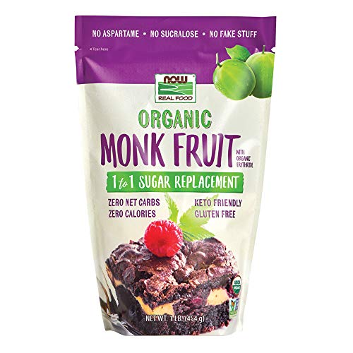 0733739071248 - NOW FOODS, ORGANIC MONK FRUIT WITH ERYTHRITOL POWDER, 1 TO 1 SUGAR REPLACEMENT, 1-POUND