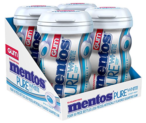0073390012267 - MENTOS GUM SUGAR FREE, PURE WHITE SWEET MINT, 50 PIECE (PACK OF 4)