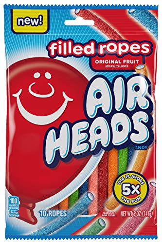 0073390014865 - AIRHEADS FILLED GUMMY ROPE, 5 OZ(10 ROPES - 5 FLAVORS)