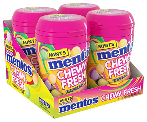 0073390465179 - MENTOS CHEWY & FRESH MINTS, MIXED FRUIT, 4 COUNT