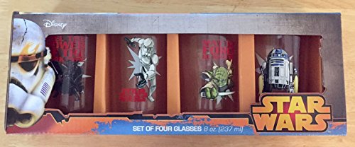 0733966079154 - DISNEY STAR WARS SET OF FOUR 8-OUNCE DRINKING GLASSES