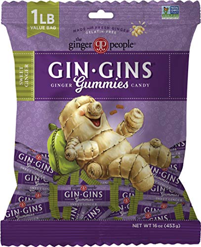 0734027531475 - THE GINGER PEOPLE GIN GINS GINGER GUMMIES, 1 POUND BAG